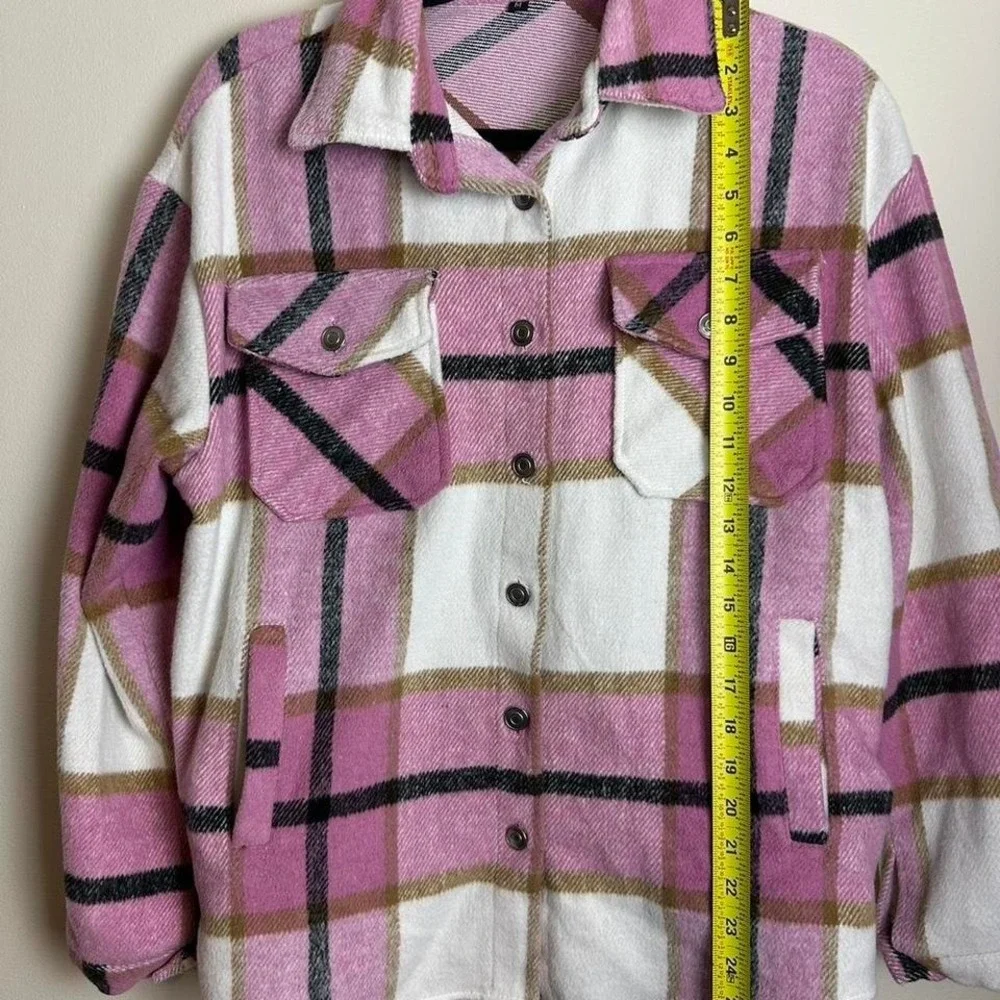 SHEIN Shacket pink plaid